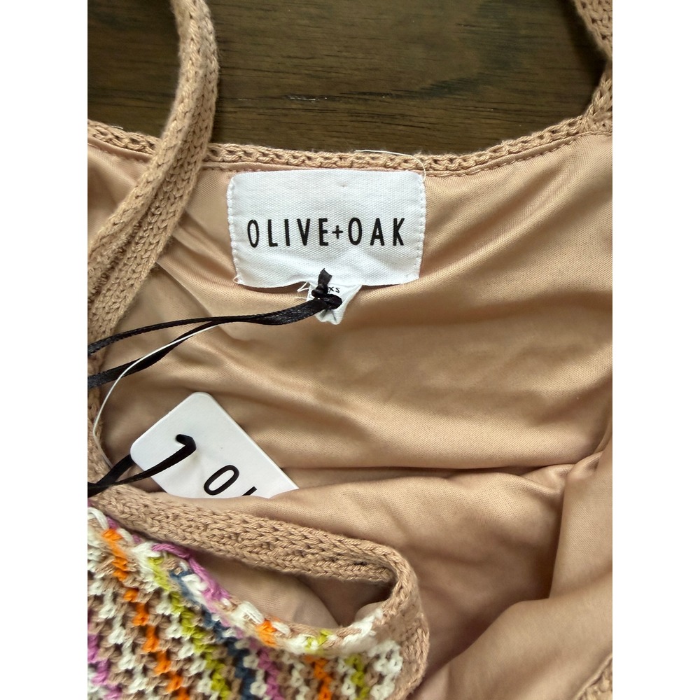 NWT Olive & Oak Crochet Knit Striped Dress Boho - Picture 3 of 3